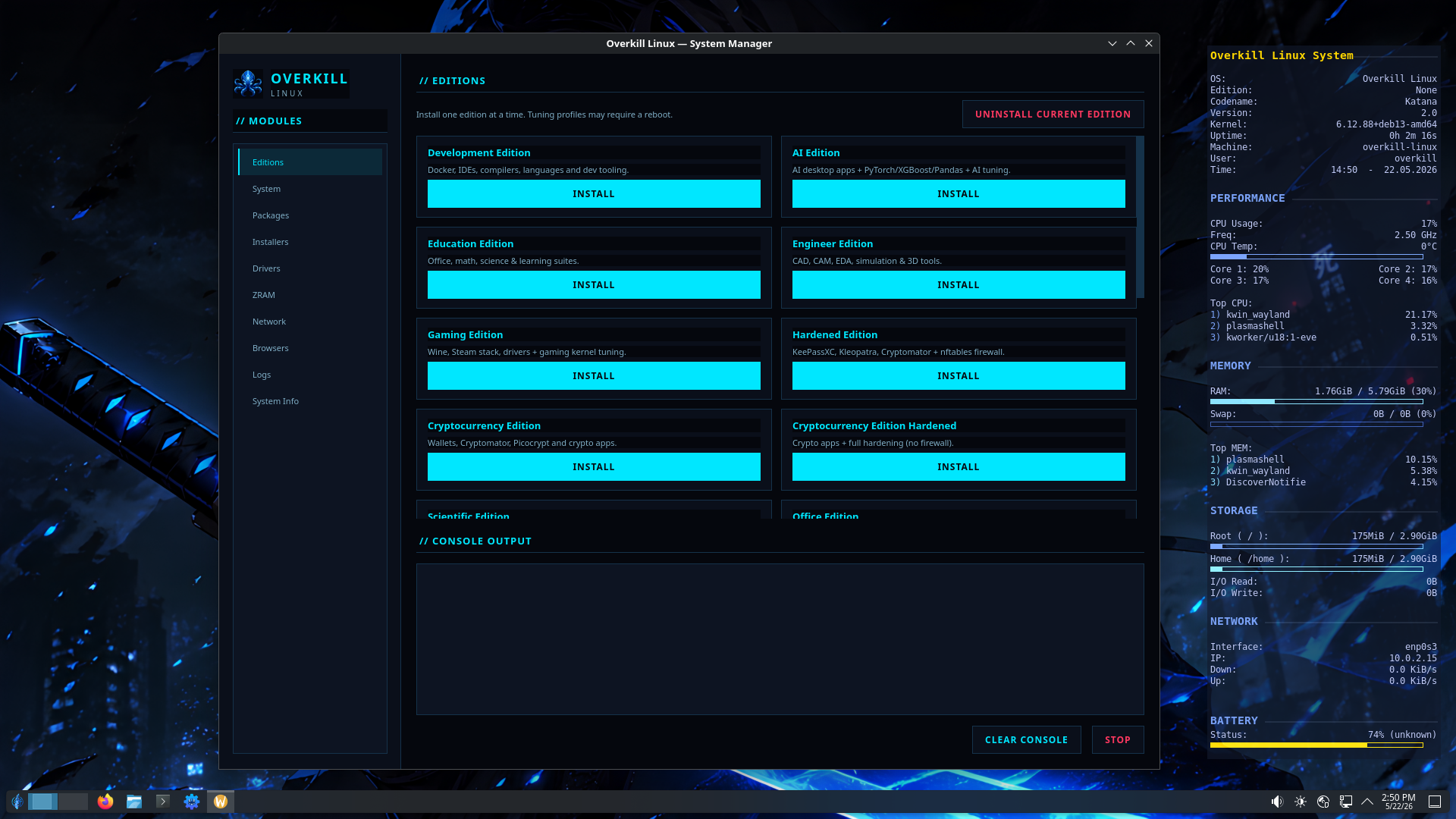 Overkill Linux Interface